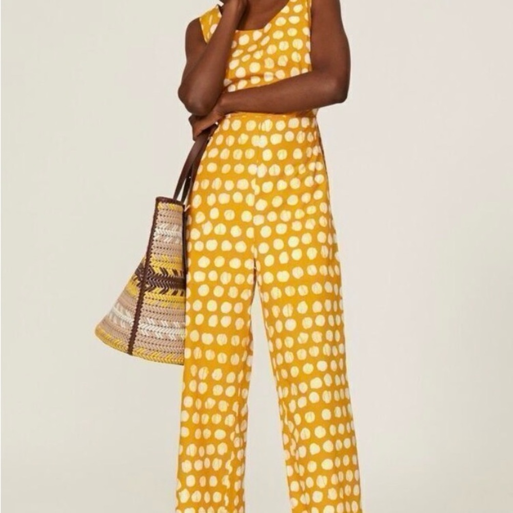 Busayo Yellow Polka Dot Jumpsuit - size 4
